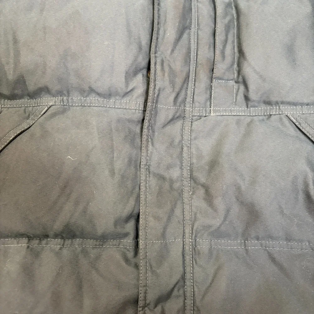 Eddie Bauer EB650 Goose Down Puffer Jacket Blue Large Coat Winter Hooded